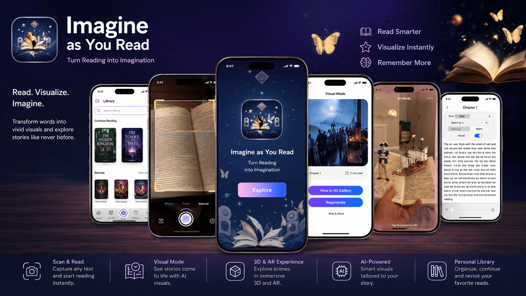 Imagine As You Read app mockup