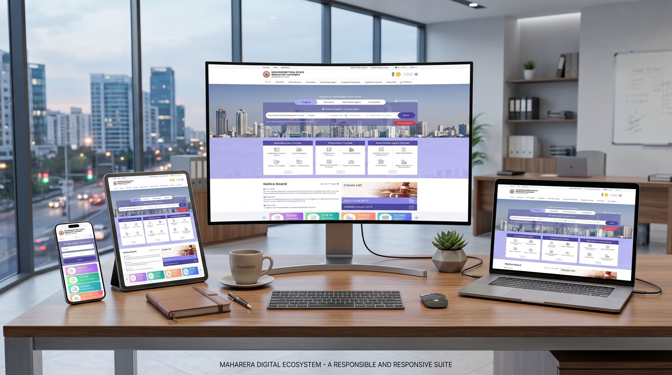 MahaRERA Portal app mockup
